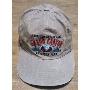 Vintage American Action Gear Grand Canyon Snapback Hat Beige Red Plaid Bill 90s